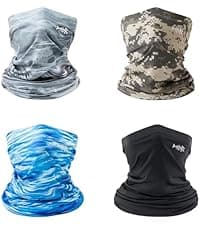 BASSDASH 4 Pack UPF 50+ UV Protection Neck Gaiter Sun Protector for Fishing Hunting Kayaking Hiking Cycling Outdoor