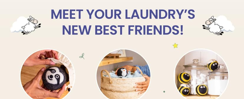 Friendsheep Wool Dryer Balls, Organic Reusable Fabric Softener Alternative for Laundry, Handmade, Fair Trade, Hypoallergenic, Eco-Friendly, Plastic-Free (3 Pack XL – Penguin)