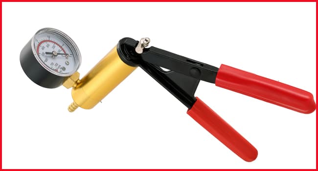 weyleity 2-in-1 Brake Bleeder & Vacuum Pump Kit | Essential for Brake & Clutch Maintenance, Handheld Vacuum Brake Bleeder Pump with Pressure Gauge, Adapters, and Case (Red)