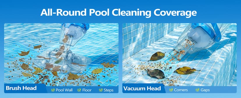 LanOcean 2026 Newly Cordless Pool Vacuum for Inground Pool, Flow Adjustable, Transparent Brush Head–Visible Cleaning, 19 GPM Powerful Suction Handheld Pool Vacuum for Above Ground Pool, 70Mins Runtime