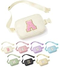 YOOLIFE Initial Canvas Tote Bag & Makeup Bag, Birthday Gifts for Women Mom Sister Friends, Bridesmaid Wedding Gifts