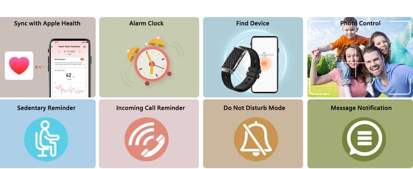 Smart Bracelet for Men Women, Health Activity Fitness Trackers, 24H Sleep Tracker, 24/7 Continuous Heart Rate/Blood Pressure/HRV/Stress Monitor, 170+ Sports Modes Smart Wristband with Free APP 2 Bands