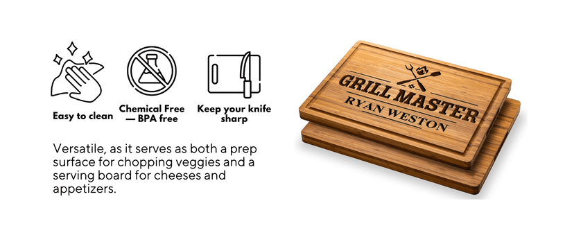 GIFTS TO ENGRAVE Personalized Grilling Gifts for Men - Custom Fathers Day Present for Dad - BBQ Cutting Board Perfact Grill Master Gifts for Him, Dad, Father in Law, Husband 2025