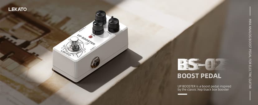 LEKATO Boost Guitar Pedal, 2-Mode Clean and TS Booster, Mini Boost Pedal for Electric Guitar, Truebypass, DC 9V