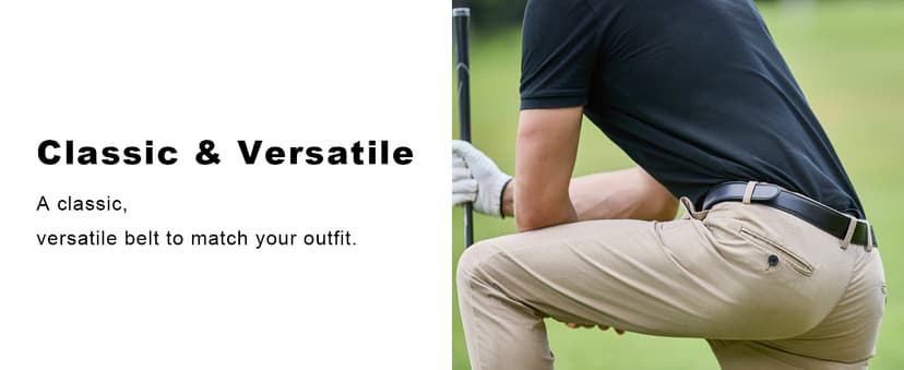 VATAN Men's Belt Leather Ratchet Belt for Men Dress Casual Every Day with Adjustable Buckle, Trim to Fit