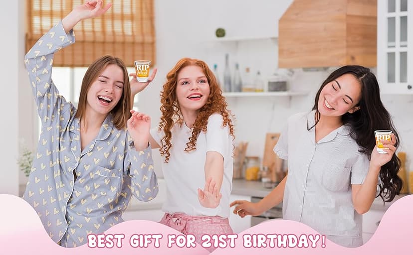 21st Birthday Gift for Her, Happy 21st Birthday Gift for Women, RIP FAKE ID Gift for 21 Year Old Girls Boys, Gift for 21 Year Old Woman, 2004 Happy Birthday Shot Glass, 2004 Birthday Party Decoration