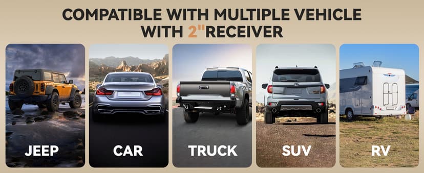 Bike Rack Hitch with Lock, Platform 2-Bike Rack for Car SUV RV Camper Truck Trailer, Hitch Bike Rack for Fat Tire, Mountain Bikes, EBikes and EMTB, 180 lbs Capacity Bike Carrier for 2" Receiver