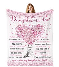 Daughter in Law Christmas Birthday Gifts from Mother Father in Law, Daughter in Law Gifts for Mothers Day Wedding Day Daughter in Law Gifts, Gifts for Daughter in Law Blanket 60"x50" B0CF9GRYX7