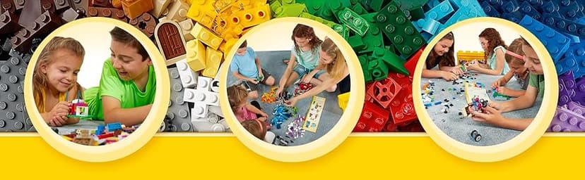 LEGO Classic Medium Creative Brick Box 10696 Building Toy Set - Featuring Storage, Includes Train, Car, and a Tiger Figure, and Playset for Kids, Boys, and Girls Ages 4-99