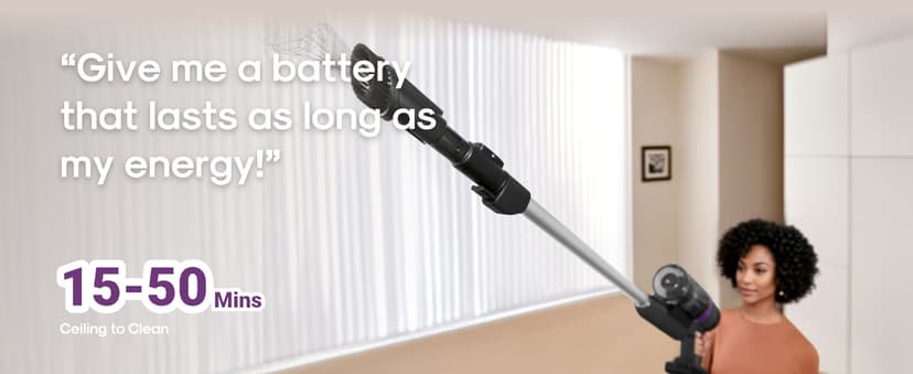 Eureka Cordless Vacuum Cleaner Lightweight, Stick Vacuum Rechargeable for Hardwood, Pet Hair, Black, ReactiClean 410