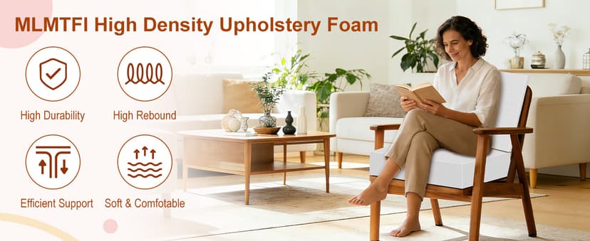 High Density Upholstery Foam 2" X 24" X 24", 3PCS Couch Cushion Replacement - 45D Density 70 ILD (Firm), Square Foam Padding for Chairs, Cut to Size Foam Replacement Cushion for Sofa Chair Bench