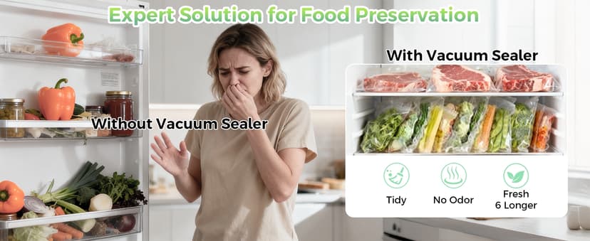 Mehomeli Compact Vacuum Sealer for Food (Vacuum Sealer Machine + 30 Reusable Vacuum Bags), Powerful Handheld Vacuum Sealer Machine, Seal Food 6X Fresh Longer, Portable & Wireless, Easy-Clean