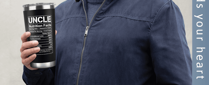 Gifts for Uncle from Niece, Nephew - Uncle Gifts - Fathers Day Gift - Father's Day, Birthday, Christmas Funny Gift for Men Him from Niece, Nephew, Kids - 20 Oz Stainless Steel Coffee Tumbler