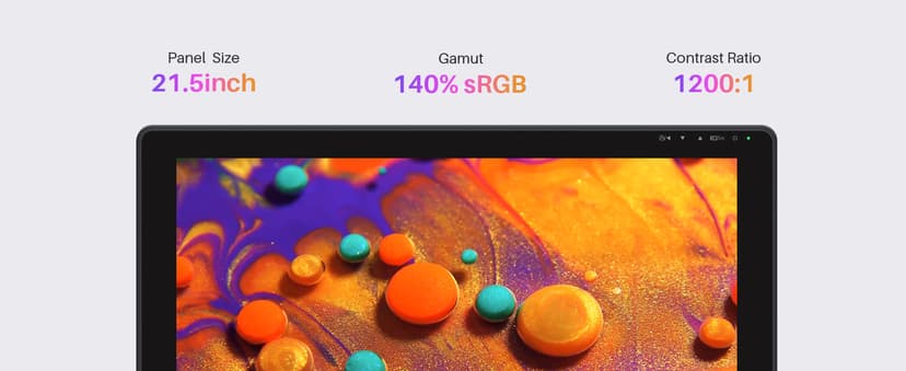 HUION Kamvas 22 Plus QLED Drawing Tablet with Full-Laminated Screen USB-C Connection 140% sRGB Tilt, 21.5 inch Graphics Art Tablet for Artist & Designer, Work with Mac, Windows, Linux & Android Black