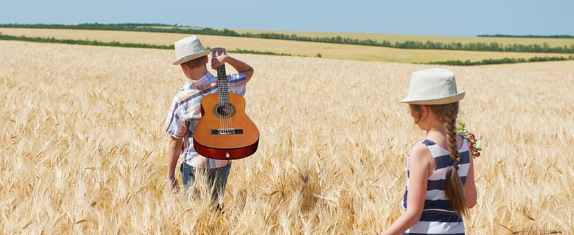 Moukey 36" Acoustic Guitar for Beginners Kids Youth 3/4 Size Dreadnought Travel Guitarra Acustica Kit with Chord Poster, Gig Bag, Tuner, Picks, Nylon Strings, Capo, Strap - Brown