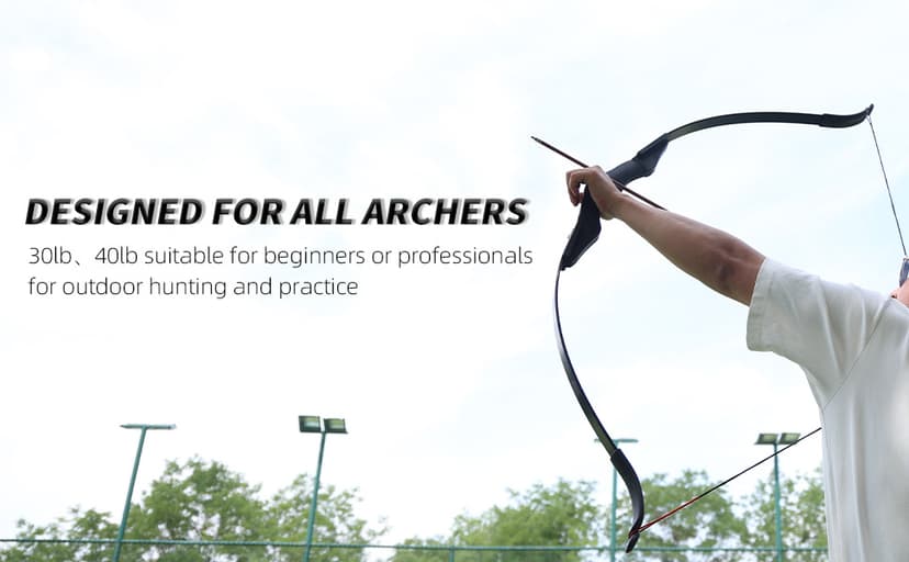 30/40LBS Recurve Bow kit Ambidextrous Takedown Bow and Arrow Set Beginner Archery Equipment Set for Shooting
