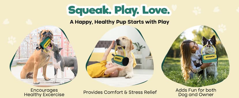 PUPROAR Golf Dog Toy, Dog Birthday Gift, Funny Squeaky Plush Rope Golf Bag Toy for Small, Medium & Large Breeds B0D9PDDT2D