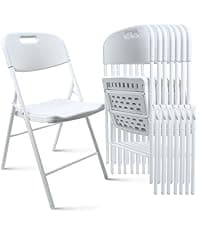 6 Pack Folding Chair, 600 lb Weight Capacity,Indoor/Outdoor Heavy Duty Foldable Chairs for Restaurants, Kitchens, Picnics, Races, Parties & Weddings. (6, Black)