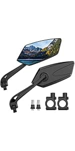 2 Pack Bike Mirrors, eBike Mirrors for Handlebars, 360° Adjustable Safety Bicycle Rear View Mirrors, Scratch Resistant Glass Lens, Bicycle Universal Fit Accessories