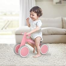 12-24 Months Toddler Bike, First Learning Ride on Toys, 4 Silent Wheels Indoor Outdoor Baby Walker, Pink New SEREED Baby Balance Bike for 1 Year Old Boy Girl, First Birthday Gift Toy B0B38JGP21