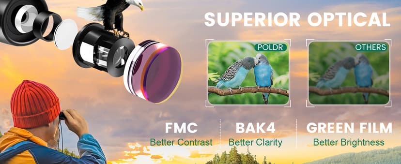 POLDR 12X25 Small Pocket Binoculars Compact Adults, Mini Kids Binoculars Boys for Bird Watching, Concert Theater Opera