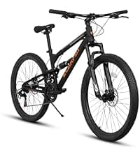 Mountain Bike 24/26/27.5 Inch,Full Suspension, 21-Speed Disc Brake,Carbon Steel Adult Sport Bicycle for Mens Womens