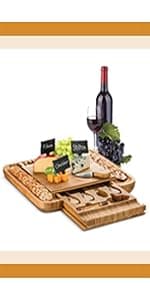 Charcuterie Board Gift Set - Bamboo Cheese Board and Knife Set - Housewarming Gifts for New Home, Wedding Gifts for Couples 2025, Bridal Shower Gifts, Birthday Gifts for Women