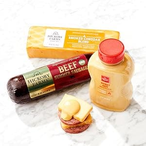 Hickory Farms Farmhouse Meat & Cheese Food Gift Basket (Small) - Box Set | Charcuterie Board Food | Summer Sausage | Father's Day | Mother's Day | Easter | Christmas | Holiday | Housewarming | Gourmet | Sympathy | Care Package