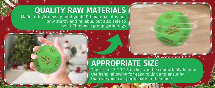 Santa Swap Gift Exchange Dice, 3 * 3in Exchange Gifts Family Game, Christmas Stocking Stuffers Gift Exchange Dice Games for Boys and Girls, Gifts for Xmas, Birthday, Party and Family Night, Holiday