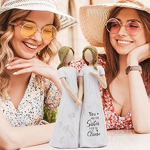 BORLESTA Best Friend Birthday Gifts for Women - Friendship Gifts for Women, Gifts for Friends Women, Sister Birthday Gifts, Bestie Gifts for Women - Friend Hand-Painted Figure