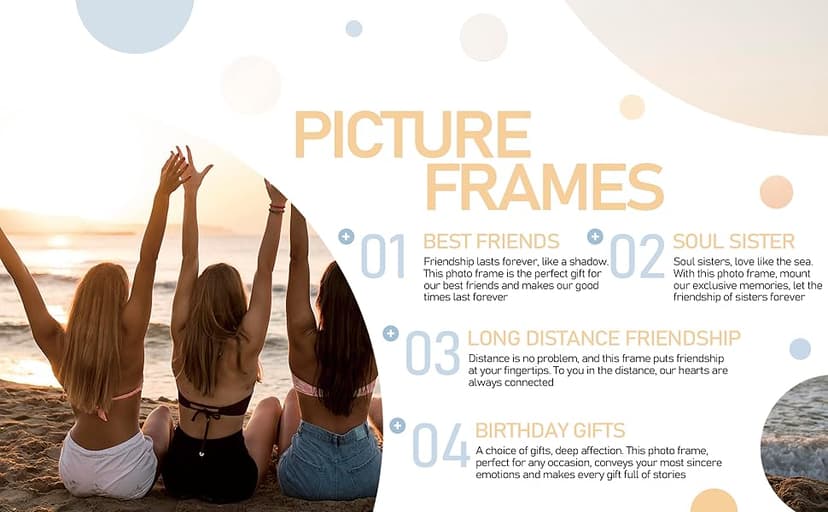 Orchroma Best Friends Picture Frame,Bestie Bff Best Friends Gifts,Friendship Gifts for Women Friends Birthday Christmas Gift,4x6 Inch Photo