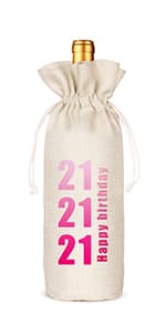 Socive 21st Birthday Wine Bag, Presents for 21st Birthday girl, 21 Years Old Gift Idea Wine Bag for Her Girl Friend, Sister Party Decorations B0B21FJ1NH