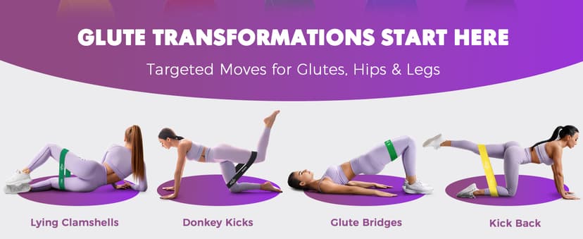 WSAKOUE Fabric Resistance Bands for Working Out – 5 Booty Bands for Women & Men, Exercise Workout Bands for Legs, HIPS & Glutes – Ideal for Home Fitness, Yoga, Pilates & Rehab