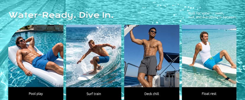 Yufawow 9 Inch Men Swim Trunks with Mesh Lining Quick Dry Breathable Pockets for Summer Beach Cruise Water Park Gym Running B0GSVD8XCG