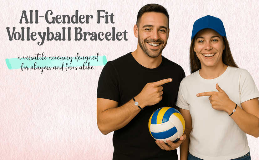 Sportybella Volleyball Charm Bracelet- Adjustable Bracelets with Volleyball Charm. Ideal Volleyball Gifts & Souvenir for Volleyball Players. Unisex Friendship Bracelet