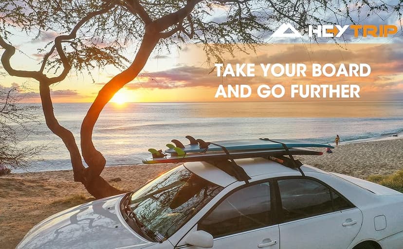 HEYTRIP Universal Soft Roof Rack Pads for Kayak/Surfboard/SUP/Canoe with 15FT Tie-Down Straps and Storage Bag