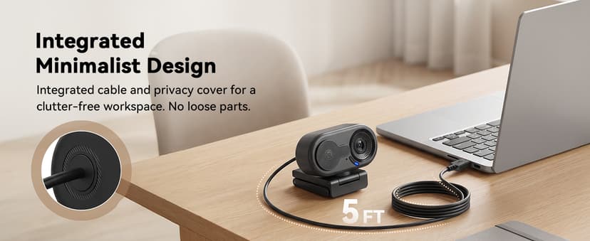 EMEET C100 1080P Webcam for PC, Fixed Focus, 66° FOV, Built-in Mic, Privacy Cover, Portable Metal Clip, Computer Camera for Home Office, Online Learning, Meetings, Streaming, Desktop, Laptop, PC USB-A