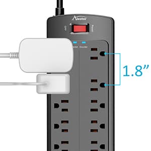Power Strip, ALESTOR Surge Protector with 12 Outlets and 4 USB Ports, 6 Feet Extension Cord (1875W/15A), 2700 Joules, ETL Listed, Black