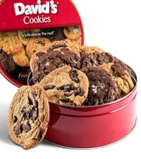 David’s Cookies Gourmet Assorted Cookies and Brownies Gift Basket - 12 x 1.5oz fresh baked cookies and 10 x 2oz individually wrapped brownies - Great for Sharing, Ideal Gift for All Special Occasions