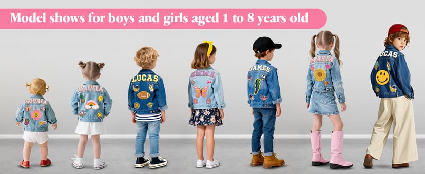 1-10 Year Old Girl Boy Birthday Gifts, 4t girl clothes, Personalized Jean Jacket Toddler Girl Boy Personalized Name Jean Jacket for Girls/Boys/Kids B0FHWNC548