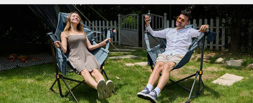TIMBER RIDGE Hammock Camping Chair with Adjustable Backrest, Heavy Duty Folding Hammock Chair Supports 300lbs, Portable Hammock Chair for Camping, Travelling and Patio, Blue