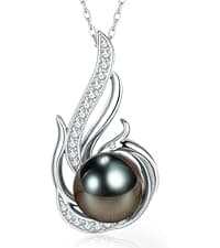 NONNYL Mothers Day Gifts for Mom, Wife, Women - Tahitian Black Pearl Necklace - Wedding, Birthday, Anniversary, Valentine's, Christmas Jewelry B0CSKR4M5V