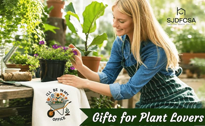 Gifts for Plant Lovers, Plant Lady Mom Birthday Gift, Funny Best Friend Housewarming New Home Gift, Decorative Towel 16x24in Gardening Gifts for Women Funny Kitchen Towels, B0G568ZDJH
