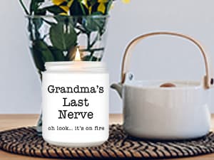 Homsolver Gifts for Grandma from Granddaughter Grandson, Christmas, Birthday, Mother and Grandparents Day, Lavender Scented Candles, Grandma’s Last Nerve
