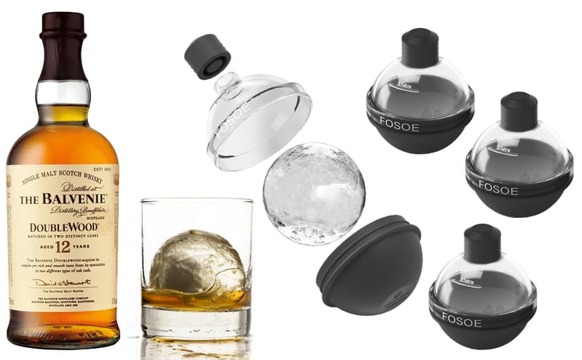 Silicone Ice Ball Molds for Whiskey - Set of 4 Round Makers with Lids for Cocktails, Bourbon, and Drinks