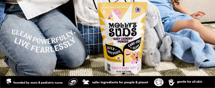 Molly's Suds Baby Laundry Detergent Powder | Removes Formula, Poop & Spit-Up Stains | Extra Gentle for Newborns (Fragrance Free)