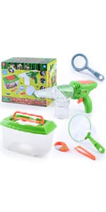 PLAY Bug Vacuum for Kids,Bug Catcher kit for Kids,Eco-Friendly Bug Suction Toy Vacuum with Magnifying Glass Viewing Chamber, for Boys Age 4+