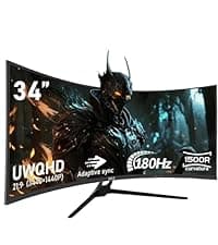 ZZA 32 Inch Curved Gaming Monitor, QHD 2560x1440, Ultra 300Hz & 240Hz Refresh Rate, Computer Monitor VA Panel,1500R, 1ms, HDR, AMD FreeSync Premium, NVIDIA G-SYNC Compatible