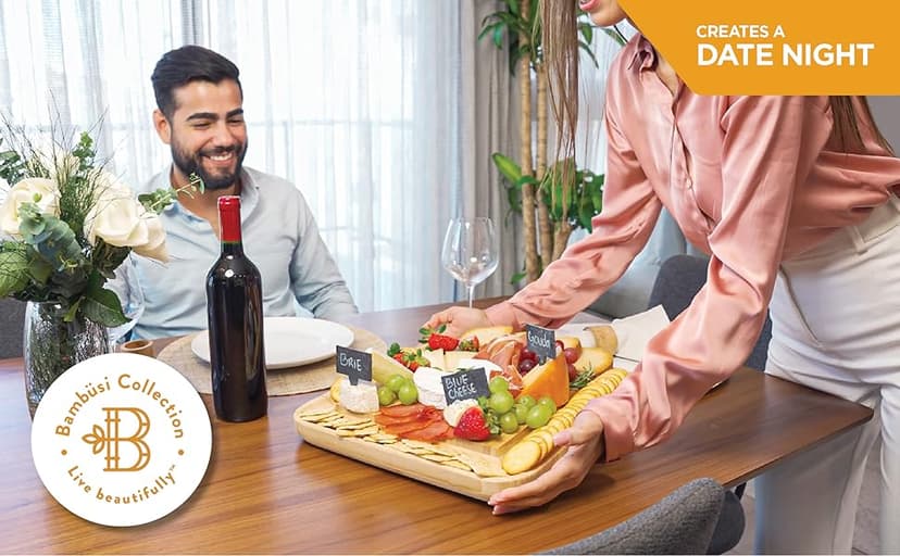 Charcuterie Board Gift Set - Bamboo Cheese Board and Knife Set - Housewarming Gifts for New Home, Wedding Gifts for Couples 2025, Bridal Shower Gifts, Birthday Gifts for Women