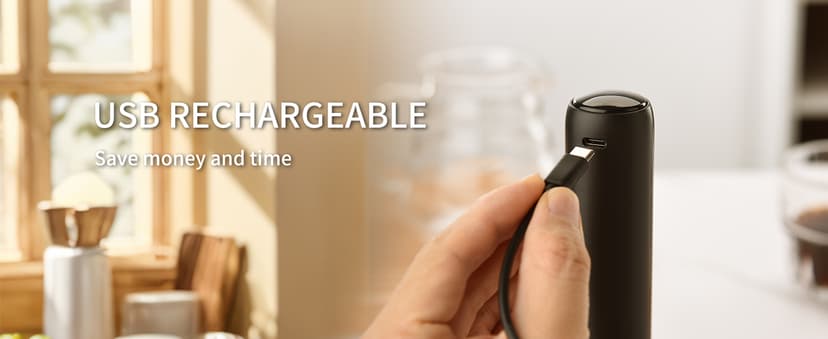 CIRCLE JOY Rechargeable Milk Frother Handheld, Dual Coil Whisk Head Electric Coffee Frother, Portable Hand Frother Wand Drink Mixer for Matcha Lattes Cappuccino, Kitchen Gifts, Black B0DPG6SNV1